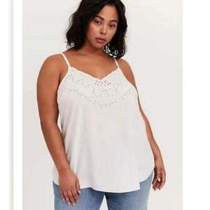 Torrid White Sophie Challis eyelet tank 00x